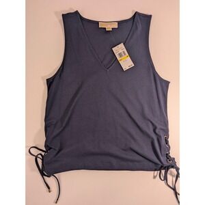 Michael Kors Navy Blue Grommet Tie Casual Womens Top Brand New W/Tags Size...
